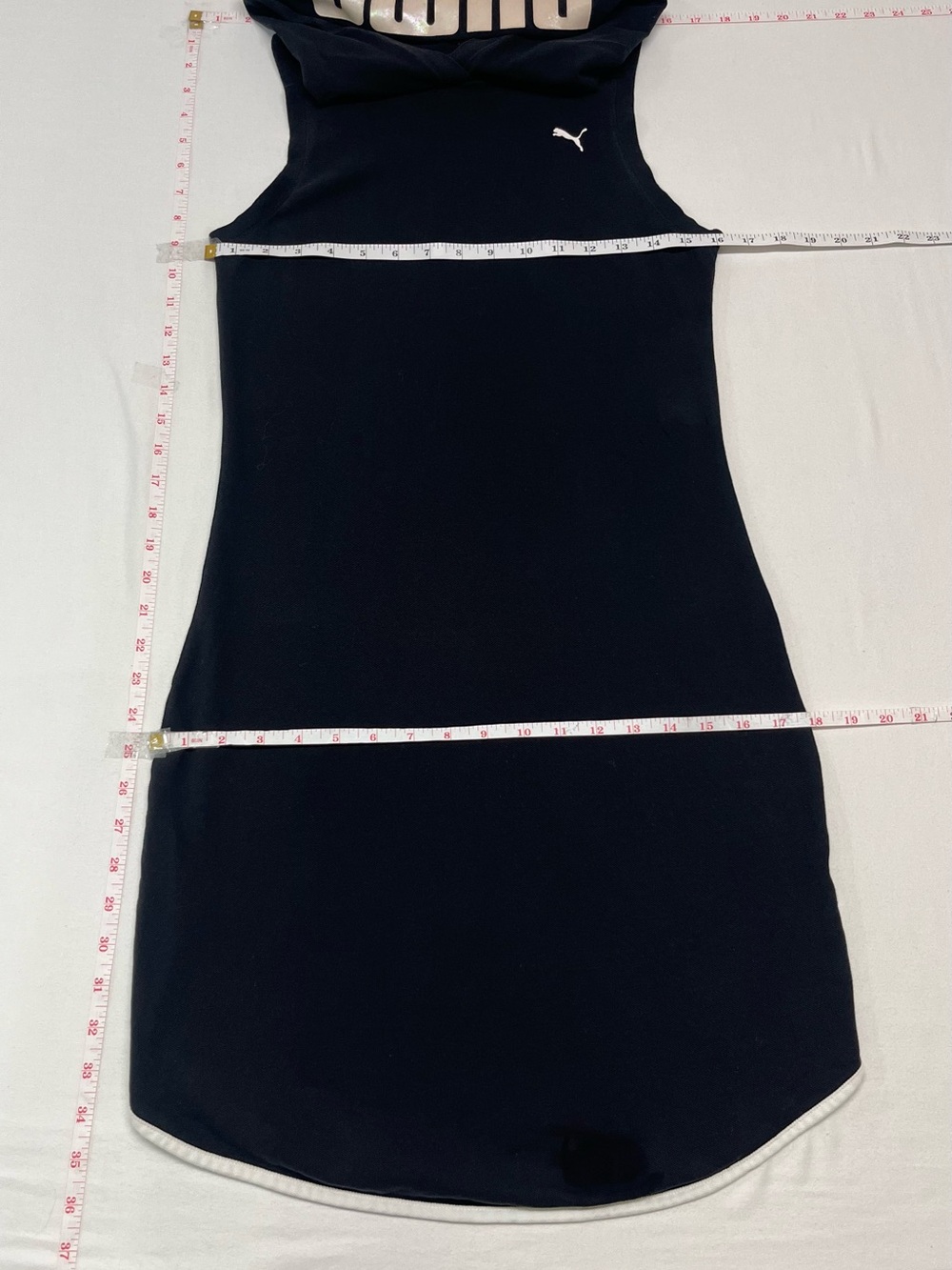 Puma Black Sleeveless Hooded Mini Dress with White Logo every day leisure 1436 - Picture 3 of 3